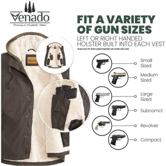Venado Yukon Trail Concealed Carry Hooded Vest for Men - Picture 4 of 6